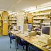 View of CD-ROM terminals and shelving on third floor. Prior to closure in 2011 this floor held language and literature, performing arts, music and sport books.