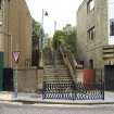 View of steps leading from South Street to Providence Brae, Bo'ness, taken from the North-West. This photograph was taken as part of the Bo'ness Urban Survey to illustrate the character of the Town Centre Area of Townscape Character.