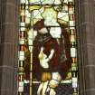 Interior. Side Chapel. Stained glass window. Detail