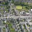 Oblique aerial view of Thornhill, centred on the market cross, taken from the SW.