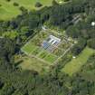 Oblique aerial view of Cally House walled garden, taken from the SE.