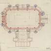 Edinburgh, Murrayfield Ice Rink and Sports Stadium.
Ground floor plan of proposed ice hockey rink.
Titled: 'Proposed Ice Hockey Rink - Edinburgh'.
Insc: '2nd Sketch Plans'.   'J. B. Dunn & Martin   Chartered Architects   14 Frederick Street   Edinburgh   8-1-38'.

