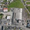 Oblique aerial view of Castle Douglas cattle market, taken from the WNW.