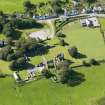 Oblique aerial view of Dundrennan Abbey, taken from the SE.