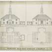 Plans and elevations, Mearns Parish Church, Newton Mearns.