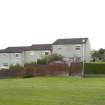 View showing the rear of terraced housing at 44-50 Baptie Place, Bo'ness, taken from the West. The front of this housing type is accessed via pedestrian pathways. This photograph was taken as part of the Bo'ness Urban Survey to illustrate the character of the Hillcrest and Brewlands Area of Townscape Character.