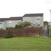 View showing the rear of terraced housing at 44-50 Baptie Place, Bo'ness, taken from the West. The front of this housing type is accessed via pedestrian pathways. This photograph was taken as part of the Bo'ness Urban Survey to illustrate the character of the Hillcrest and Brewlands Area of Townscape Character.