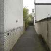 View of pedestrian access pathway running behind Viewpark Road, Bo'ness. This photograph was taken as part of the Bo'ness Urban Survey to illustrate the character of the Hillcrest and Brewlands Area of Townscape Character.