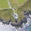 Oblique aerial view of Corsewall Lighthouse, taken from the NNW.