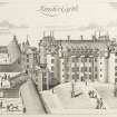 Copy of engraving of Thirlestane Castle titled 'Lauder Castle' Pl.58.