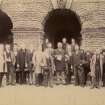 View of group standing in front of Hamilton Palace.
Titled ' MAUSOLEUM- Hamilton Palace.'
PHOTOGRAPH ALBUM NO:11 KIRSTY'S BANFF ALBUM
