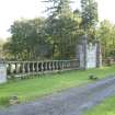 Gates and balustrade wall, view from north west.