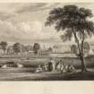 Engraving showing general view of Cupar.
Copied from J M Leighton (1840), 'History of Fife',  Vol II, p4