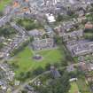 Oblique aerial view of Bo'Ness Town Hall and Carnegie Library, taken from the S.
