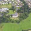 Oblique aerial view of Airth Castle and Old Parish Church, taken from the SSE.