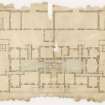 Custom House, 67 Commercial Street, Leith, Edinburgh.
Ground floor plan, showing proposed alterations
Titled: '...Custom House...Plan of the Ground Floor showing the proposed...'
Insc: '...131 George Street...'
Insc verso: 'This is one of four plans referred to in the Contract for certain alterations and additions on the Customs House and Excise Office at Leith entered into between Matthew Pemberton Esquire Secretary to the Board of Customs in Scotland...and David Macgibbon and Adam Oliver Turnbull both builders in Edinburgh of the dates attached to their respective...'
Signed verso: 'Matthew Pemberton 18th Feb'y 1825  A.O. Turnbull 22 Feb 1825  David Macgibbon March 7th 1825'
Titled verso: 'Custom House  Leith'
