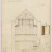 Scale drawing of roof and detail of organ: Drawing No.5
