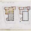Floor plans of extensions to Carfin Parish Church.