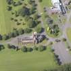 Oblique aerial view of Crichton Royal Hospital, centred on Crichton Memorial Church, taken from the SSE.