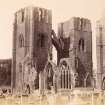 View of towers from SE. 
Titled: 'Elgin Cathedral.'
