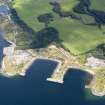 General oblique aerial view of Ardyne Point wharf, taken from the SW.