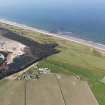 General oblique aerial view of Spey Bay Golf Course, taken from the SSE.