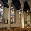 Interior. Nave. Stained glass window. Detail