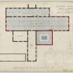 Drawing showing plan of first floor with pencil annotations.
Titled: 'Dalmore Distillery. Additions and alterations. Plan of First Floor'.