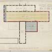 Drawings showing plan of second floor with pencil annotations. 
Titled: 'Dalmore Distillery. Additions and Alterations. Plan of Second Floor'.