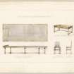 Drawings of furniture for Large Committee Room in Hamilton Municipal Buildings.