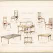 Drawings of furniture for General Offices in Hamilton Municipal Buildings.
