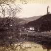 View of Wallace Monument and Abbey Craig, Stirling.
Titled 'WALLACE MONT AND ABBEY CRAIG, STIRLING. 13662 J.V.'
PHOTOGRAPH ALBUM NO 11 : KIRSTY'S BANFF ALBUM