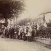 Gathering of men in front of house, Long Calderwood.
Titled 'LONG CALDERWOOD. BIRTHPLACE OF DRS. JOHN & WILLIAM HUNTER.'
PHOTOGRAPH ALBUM NO 11: KIRSTY'S BANFF ALBUM
