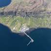 General oblique aerial view of King Edward Pier and the township of Idrigil, Uig, Isle of Skye, taken from the SE.