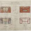 Foundation, ground, upper and roof plans produced for the Parish Council and Hastie Trust, Museum of Strathaven