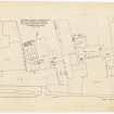 Floor plan showing proposed alterations at Cowgate level.
Title: 'Messrs Archd. Campbell, Hope & King Ltd, Brewers 17 Chambers Street, Edinburgh, Plan of Argyle Brewery between Cowgate and Chamber Street Levels'