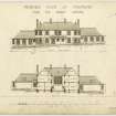 Section and South elevation of Lauder Ha', the "proposed house at Strathaven for Sir Harry Lauder".
