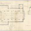 Plan and section for St Anne's Parish Church including details of seating arrangements.