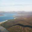 General oblique aerial view of Bolabhal Sgarasta, Scarastavore and Scarastabeg and the coastal area of Harris along the Sound of Taransay, Harris, taken from the SW.