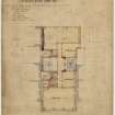 Proposed first floor plan.  Drawing includes signatures of the various contractors. 

Title: Proposed Buildings Nos 7 and 9 south St Andrew Street, The Property of Henry Moffat Esq, First Floor Plan.