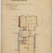 Third floor plan.  Drawing includes signatures of the various contractors. 

Title: Proposed Buildings Nos 7 and 9 south St Andrew Street, The Property of Henry Moffat Esq, Third Floor Plan.
