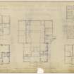 Craig's site plan 1776; site plan; floor plans as in 1858 and 1940