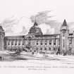 Perspective sketch of Hamilton Municipal Buildings and Public Library, Academy Architecture (Vol 27;1905)