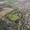 Oblique aerial view of Pittencrieff Park, Dunfermline, taken from the WNW.