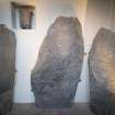 The Inveravon Pictish Symbol Stones, relocated inside the church porch
