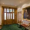 Interior.  View looking back to the main entrance within the entrance hall of Muirfield clubhouse.