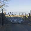 View of the entrance gates to Muirfield golf course.