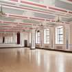 Interior. Ground floor.  Marryat Hall.  View from north east with mirror curtains open.