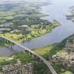 Oblique aerial view of Erskine Golf Course with the Erskine Bridge in the foreground, taken from the ENE.