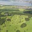 Oblique aerial view of Dundas Park Golf Course with the Forth Road Bridge beyond, taken from the SSE.